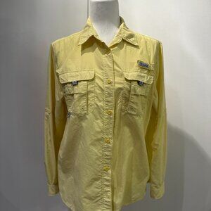 Woman's Columbia Long Sleeve Yellow Shirt Size M